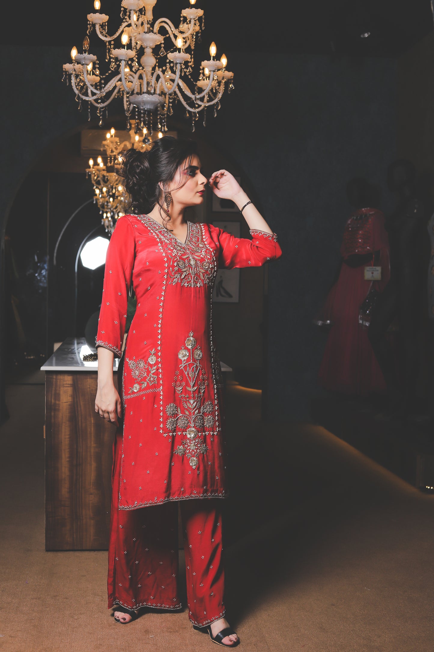 Zari Embroidered Festive Salwar Suit Set