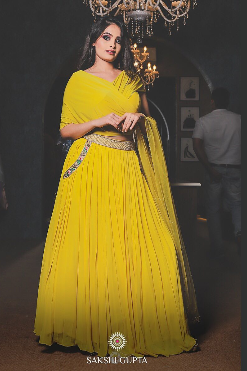 Vibrant Yellow Designer Lehenga Set – Sakshi Gupta