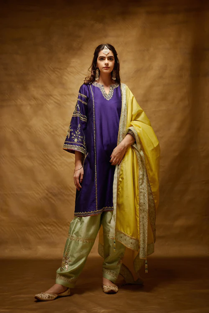 Amna – Purple Embroidered Salwar Kurta Set