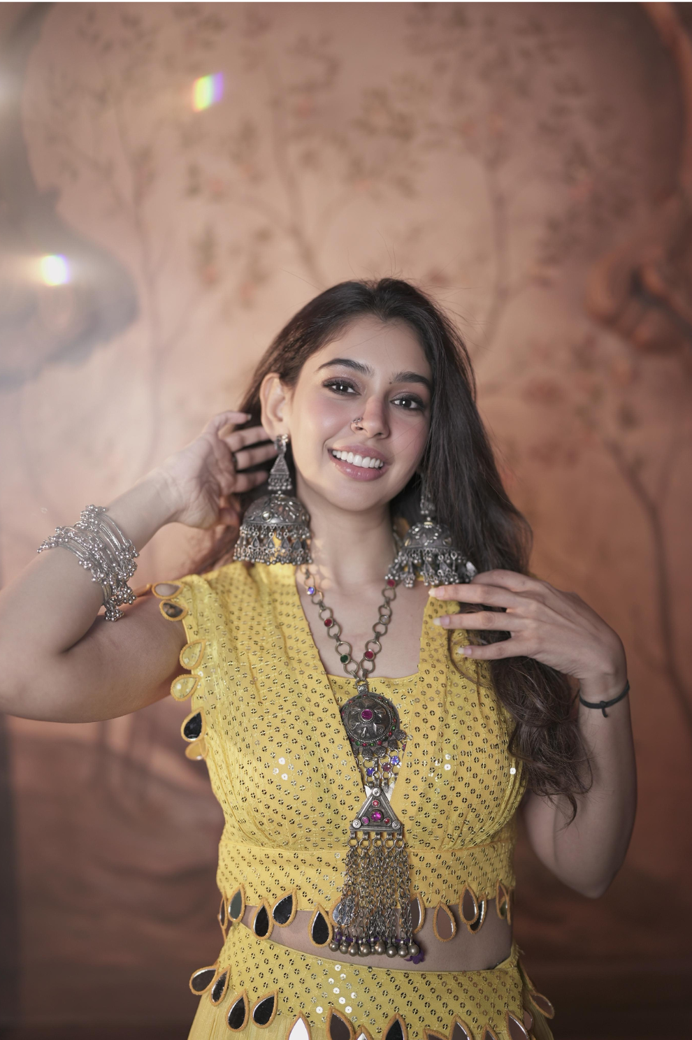 Yellow Mirror Work Lehenga Set – Festive Ethnic Wear