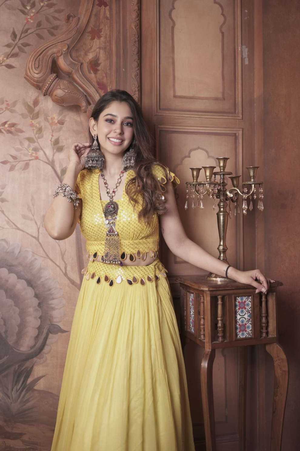 Yellow Mirror Work Lehenga Set – Festive Ethnic Wear