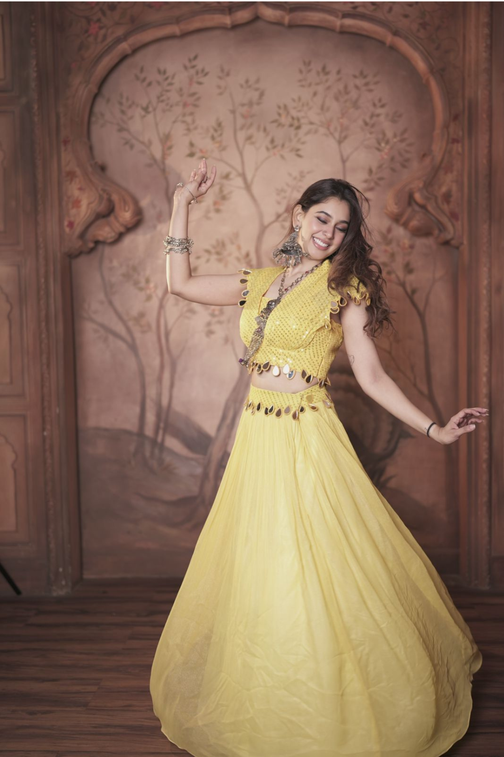 Yellow Mirror Work Lehenga Set – Festive Ethnic Wear