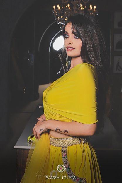 Vibrant Yellow Designer Lehenga Set – Sakshi Gupta