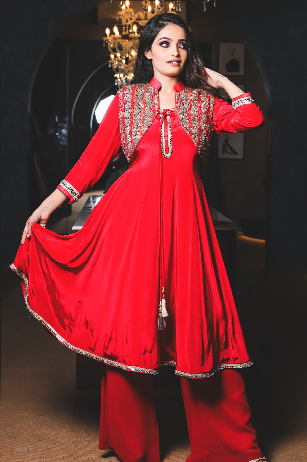 Zari Embroidered Festive Salwar Suit Set