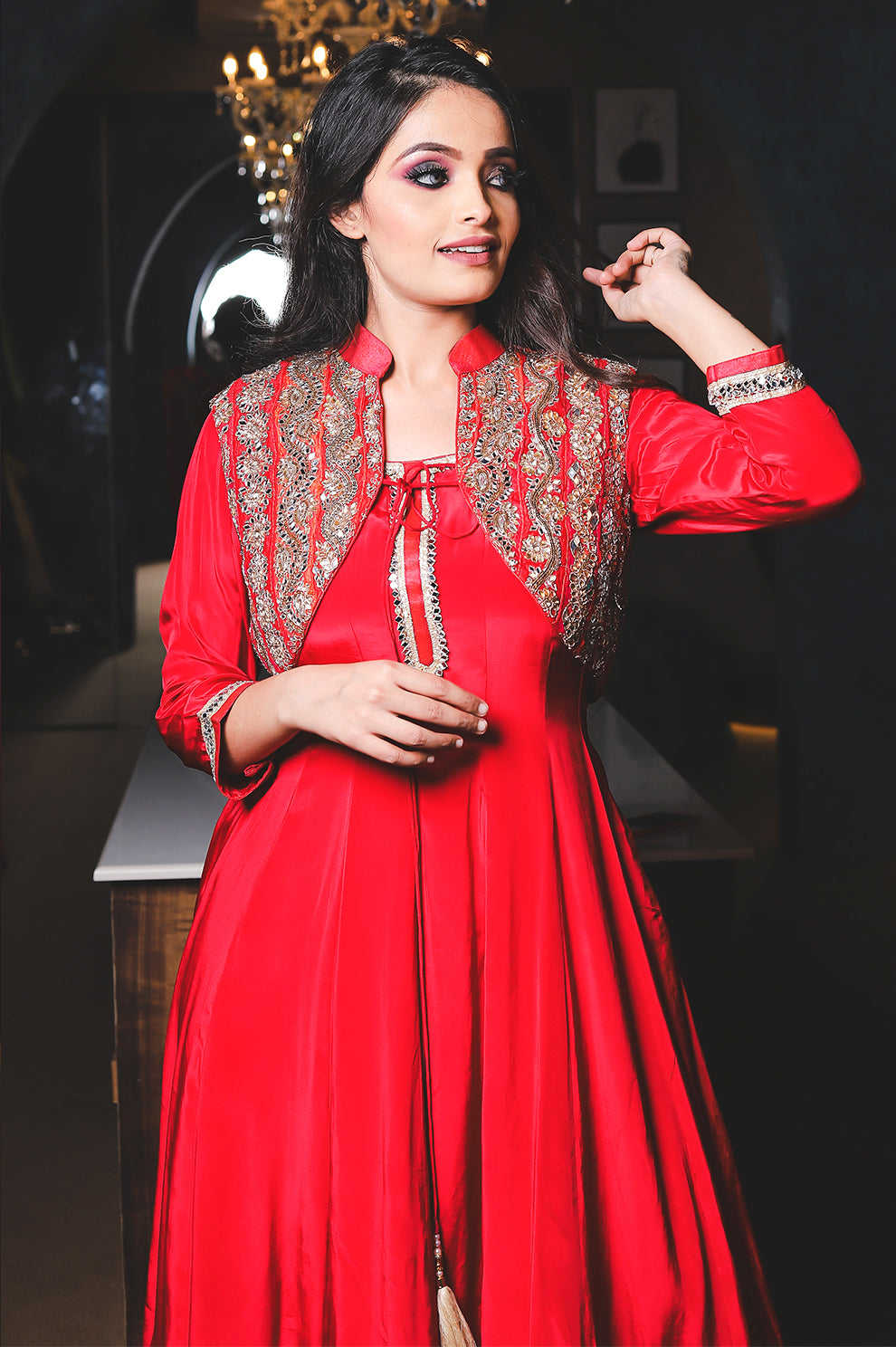 Zari Embroidered Festive Salwar Suit Set