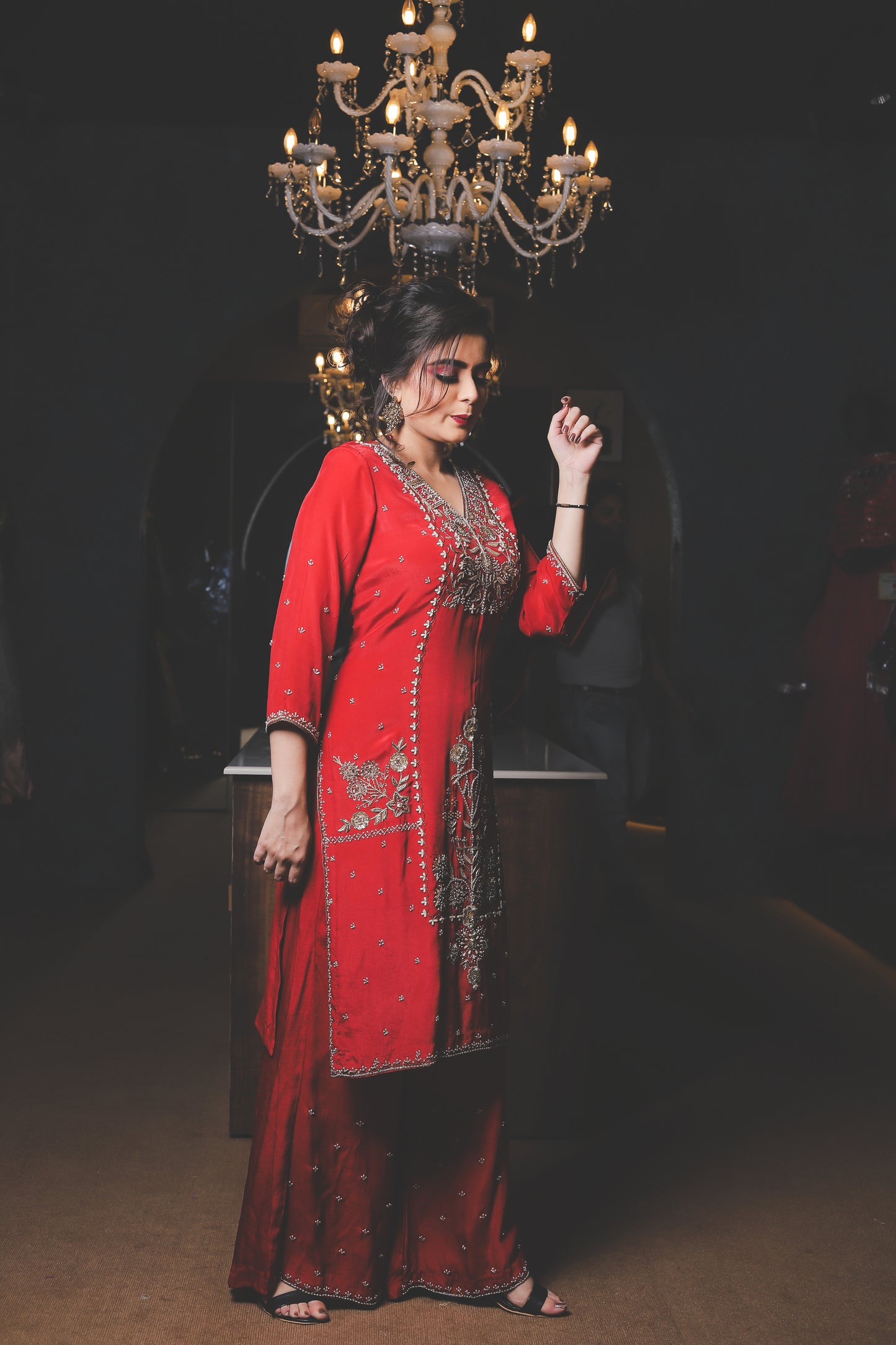 Zari Embroidered Festive Salwar Suit Set