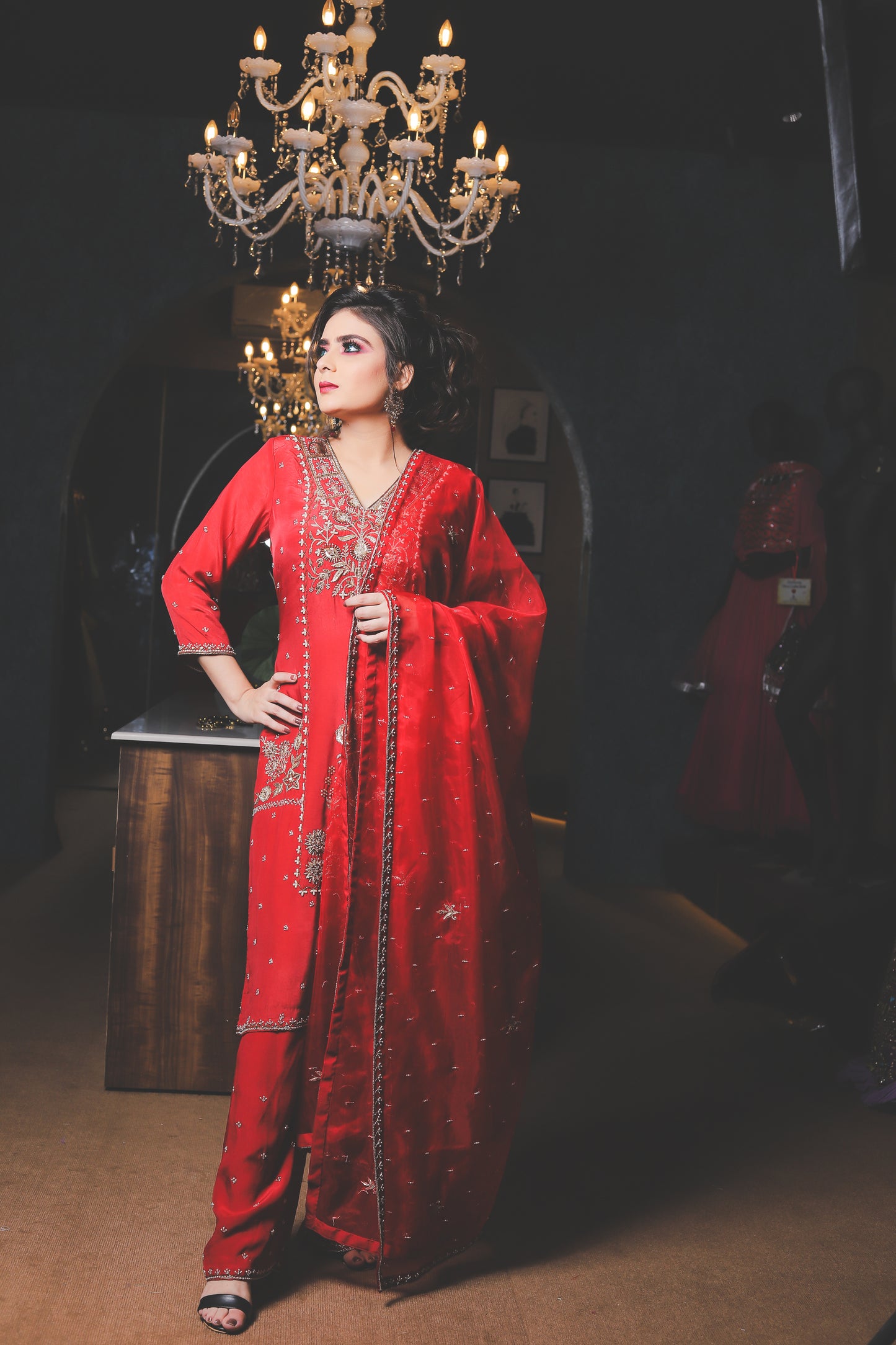 Zari Embroidered Festive Salwar Suit Set