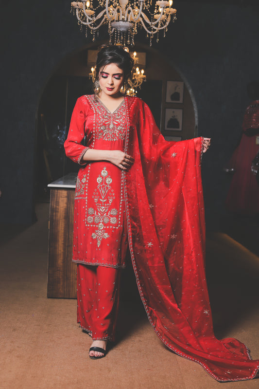 Zari Embroidered Festive Salwar Suit Set