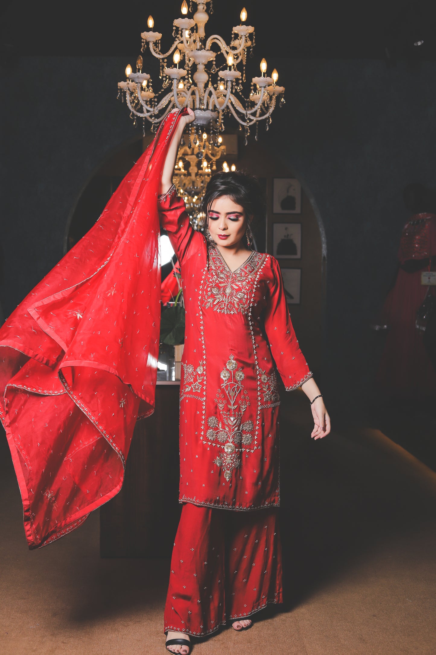 Zari Embroidered Festive Salwar Suit Set