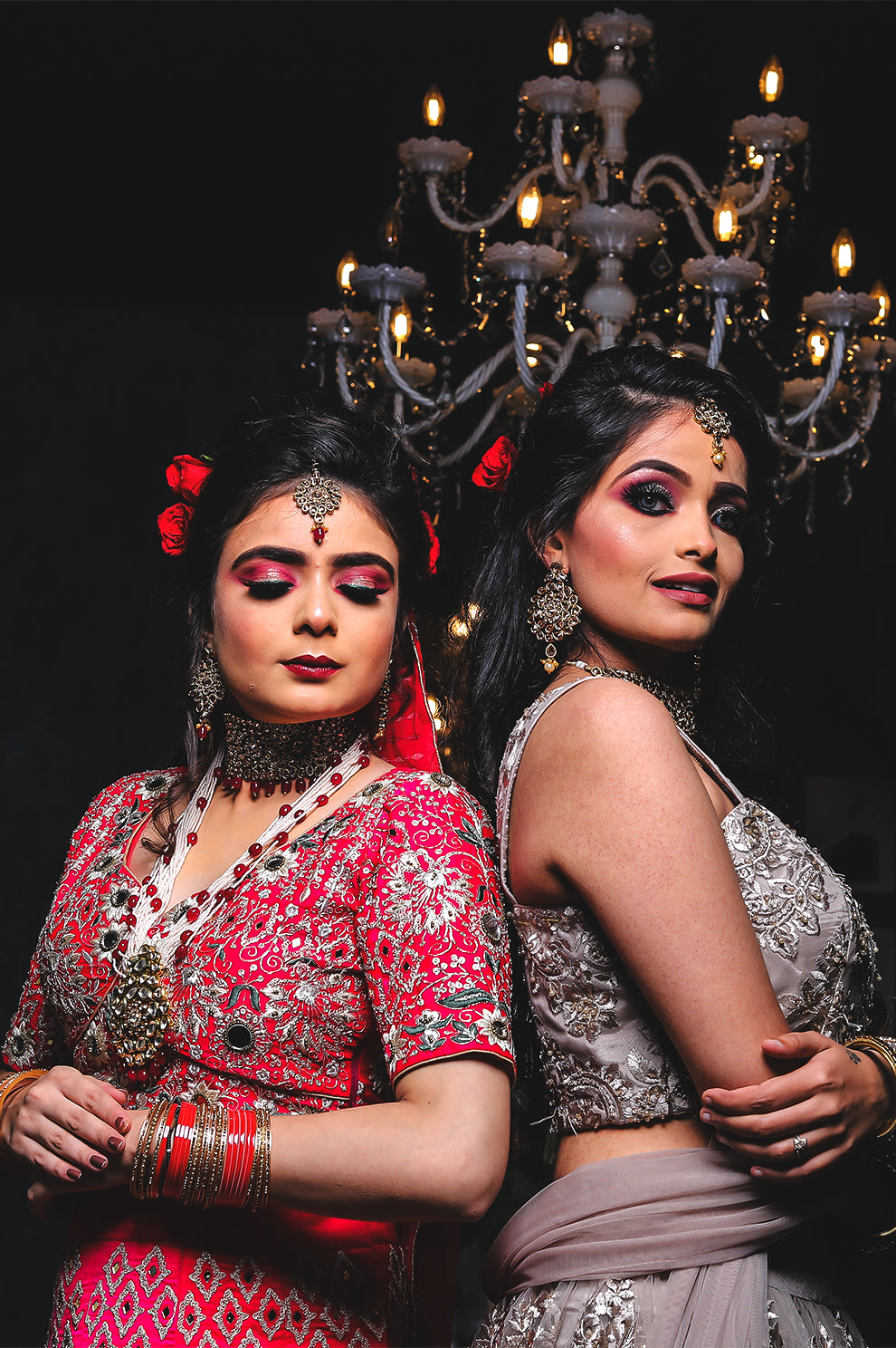 Embroided Lehnga – Antique Silver & Beige Designer Set