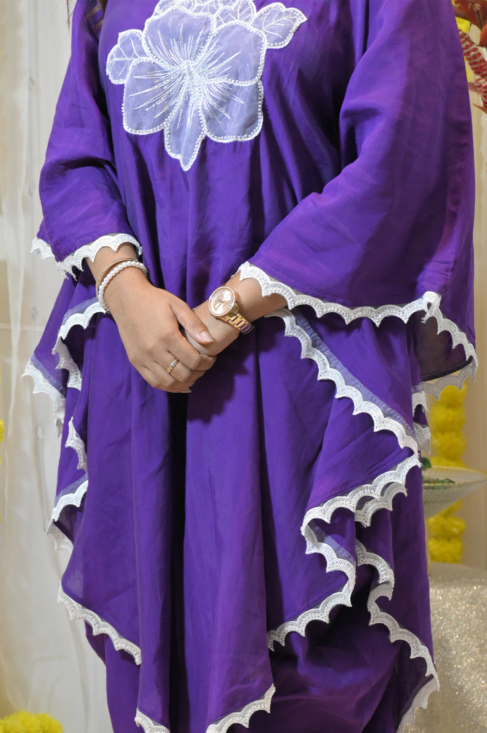 Blush Gold Embroidered Festive Dress – Rakhi Edit ’25 | Rivaaz by Sakshi