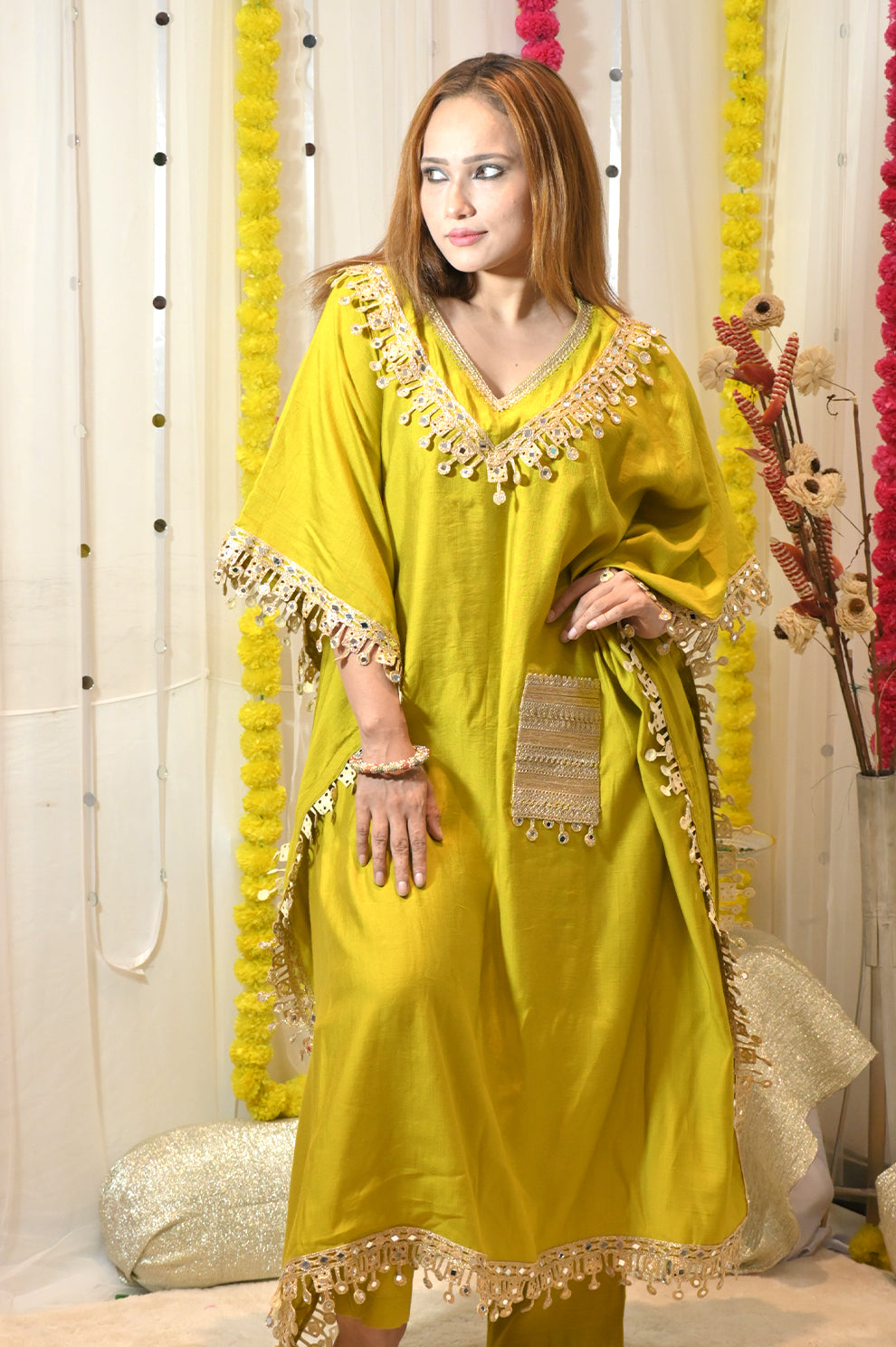 Gold Zari & Gota Work Saree – Rakhi Edit ’25 | Rivaaz by Sakshi