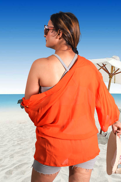 Tangerine Glow Embroidered Co-ord Set