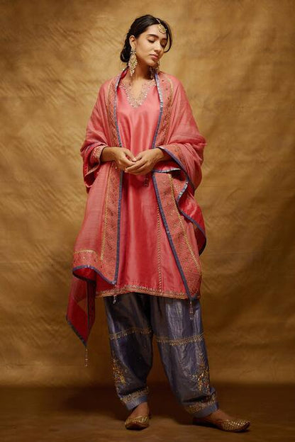 Bunka Purple Cotton Silk Kurta Set – Handcrafted Elegance